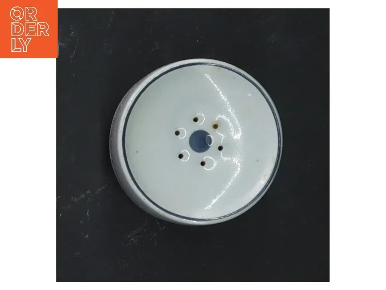 Billede 2 - Lille porcelæns saltbøsse fra Royal Copenhagen blå kant (str. Ø 5 cm, 4,5 cm)