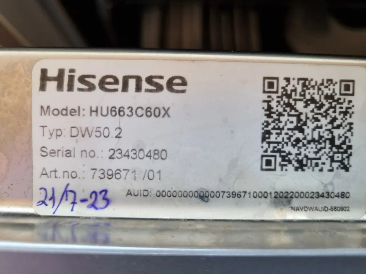 Billede 3 - Rustfri Opvaskemaskine Hisense