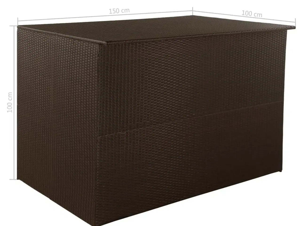 Billede 7 - Udendørs opbevaringskasse 150x100x100 cm polyrattan brun