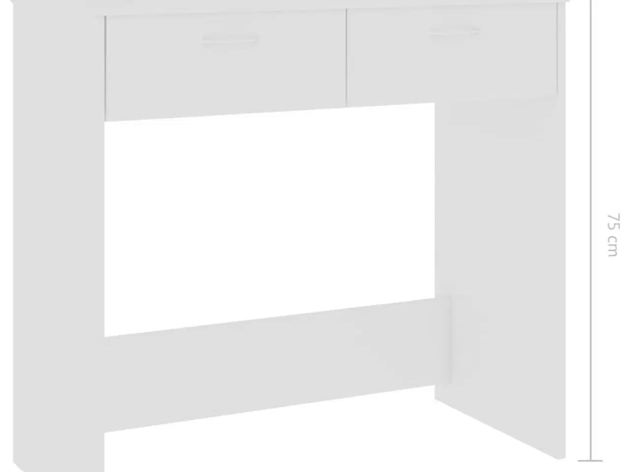 Billede 6 - Skrivebord 80x40x75 cm konstrueret træ hvid