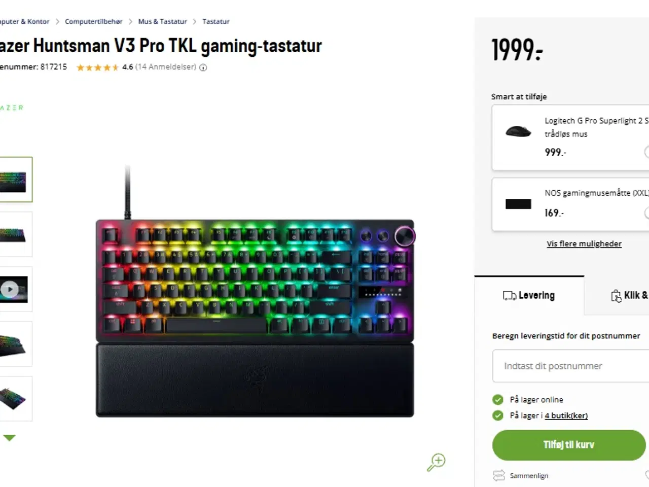 Billede 4 - Razer Huntsman V3 Pro TKL 8KHz White - HELT NYT