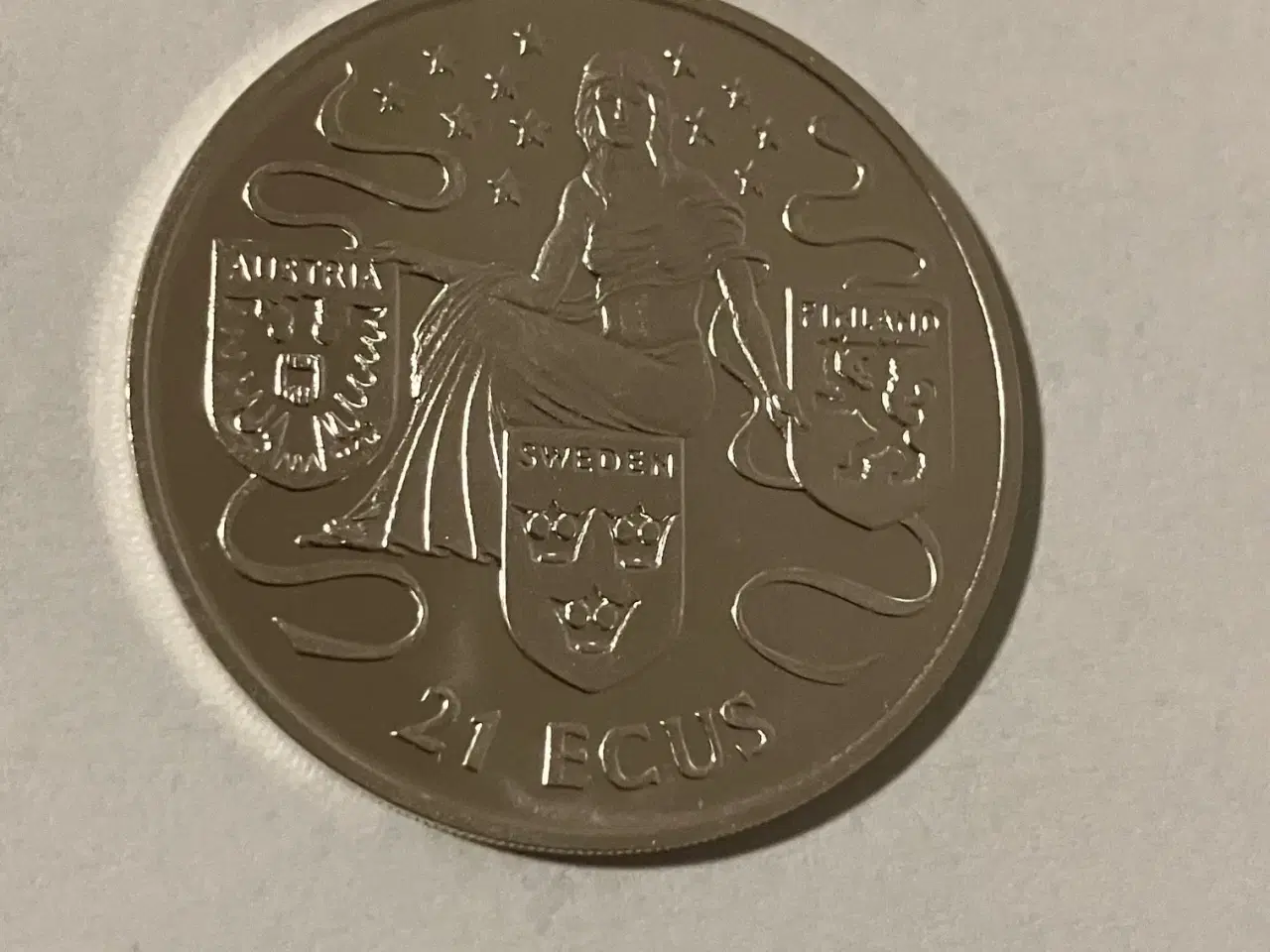 Billede 1 - 21 Ecus Gibraltar 1995 - Silver - Low mintage