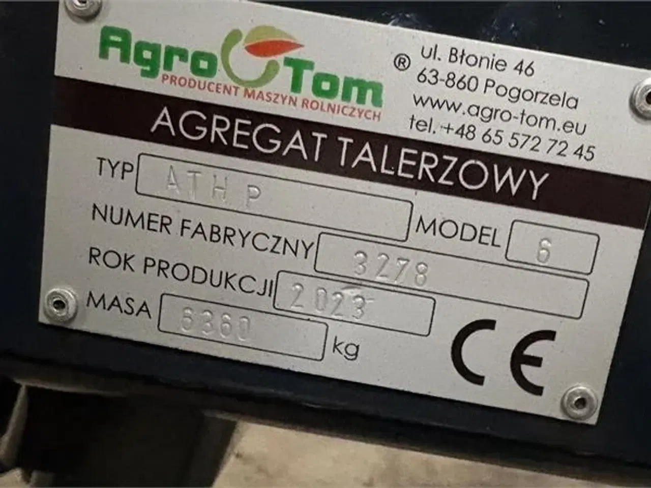 Billede 10 - Agro Tom Disk harve 6mtr.   Med hydr.  Dybde kontrol