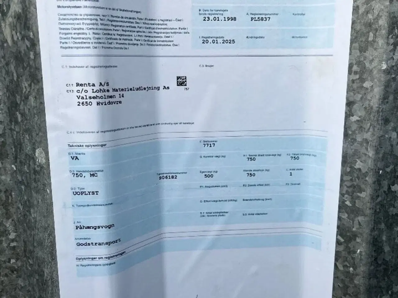 Billede 5 - Variant VA 750 MC Påhængsvogn