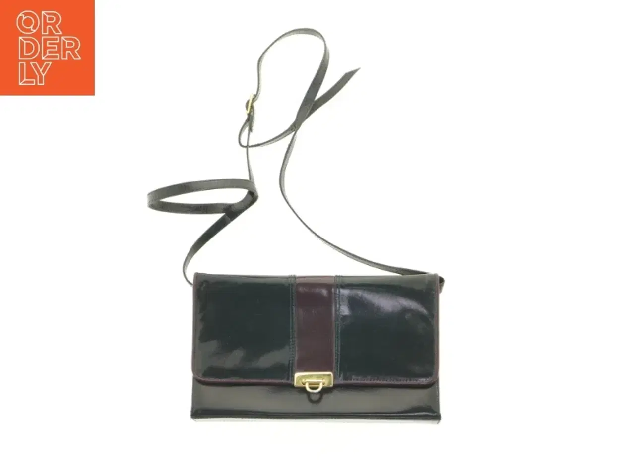 Billede 1 - Flad sort skuldertaske fra Belsac (str. 27 x 16 x 5 cm)