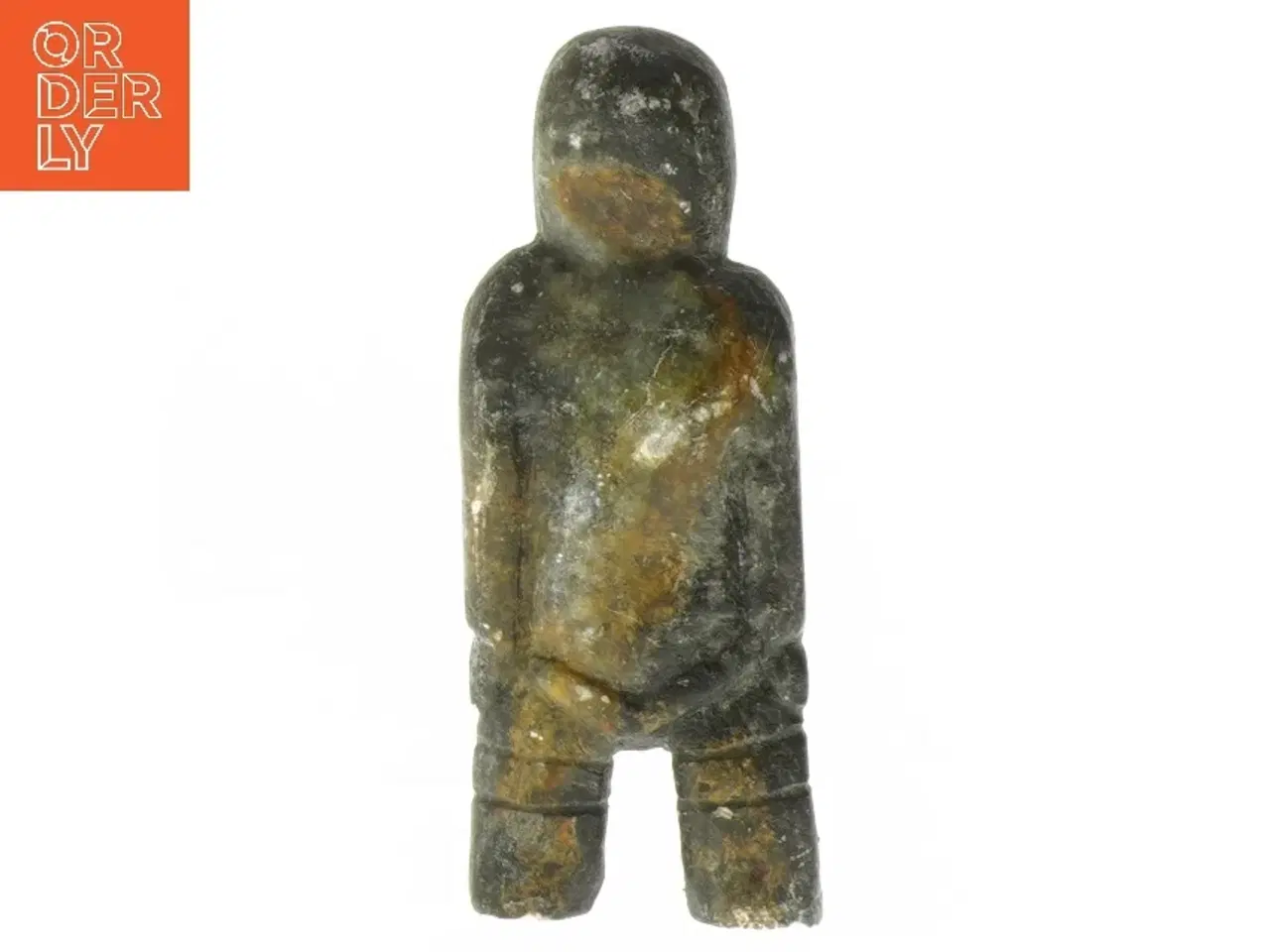 Billede 2 - Grønlandsk fedtstensfigur - vintage kunsthåndværk (str. 6,5x16 cm)