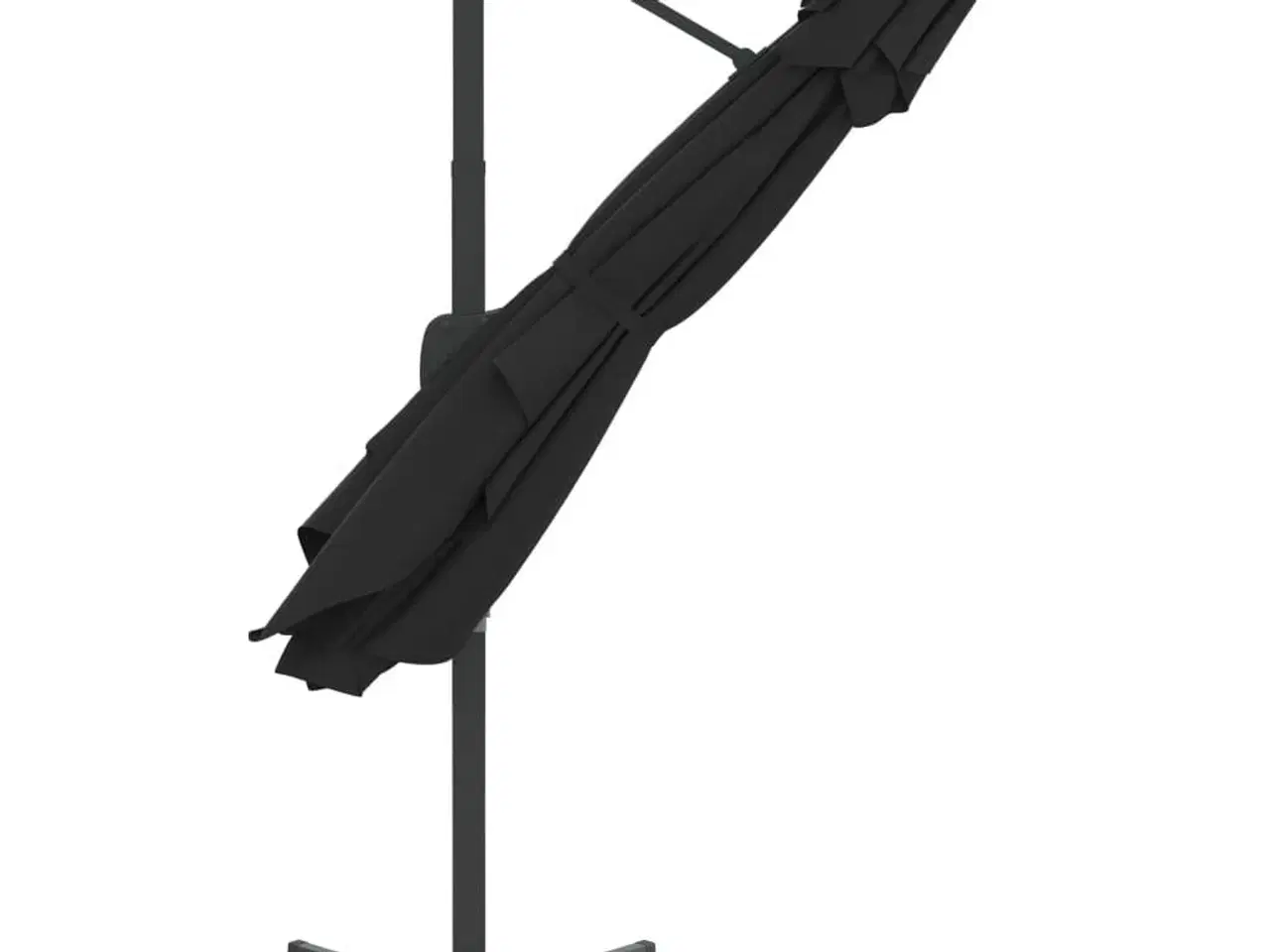Billede 6 - Hængeparasol med dobbelt top 400x300 cm sort