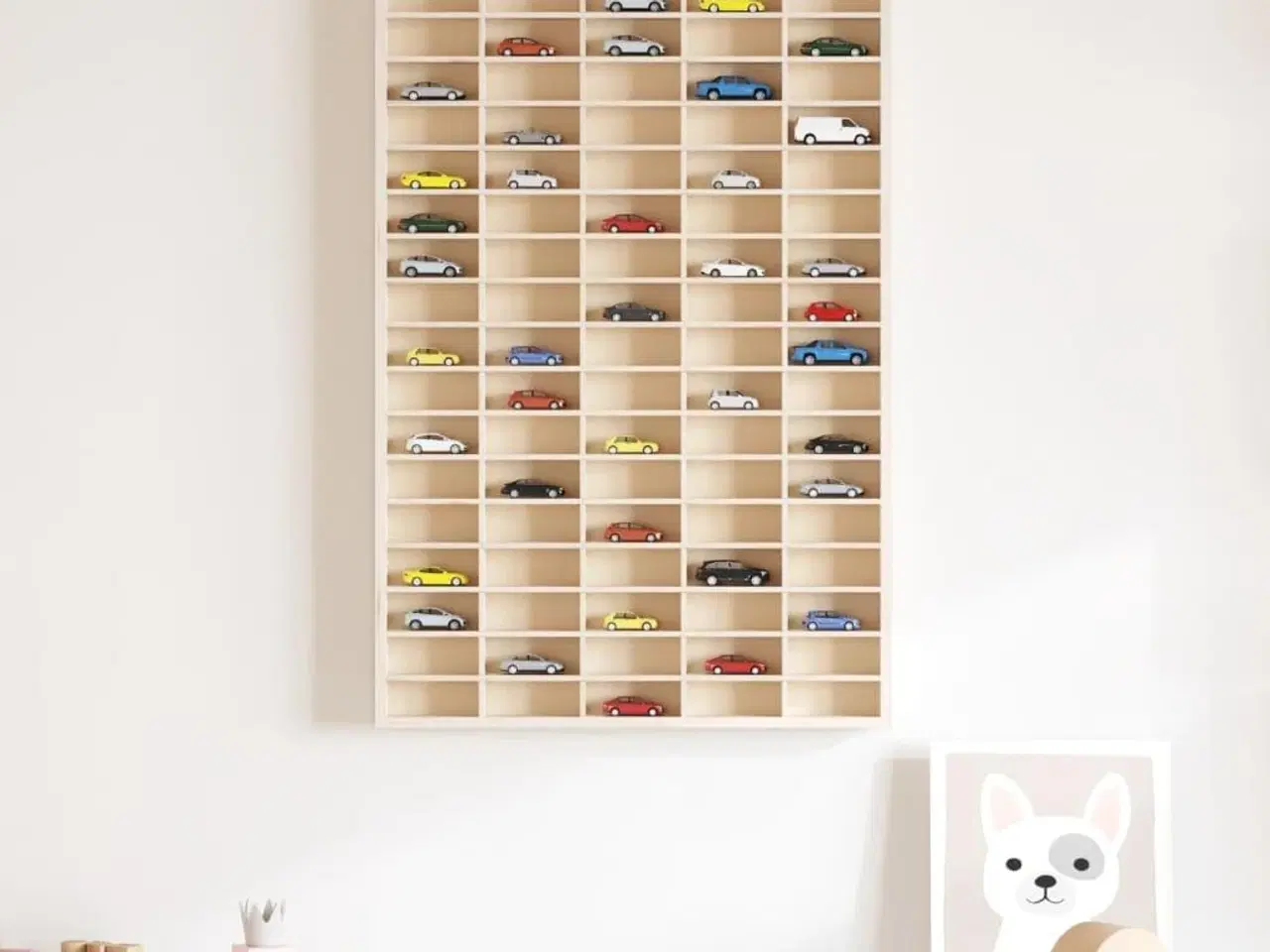 Billede 3 - Samlermontre i træ med 90 rum 50,5x4,5x79 cm