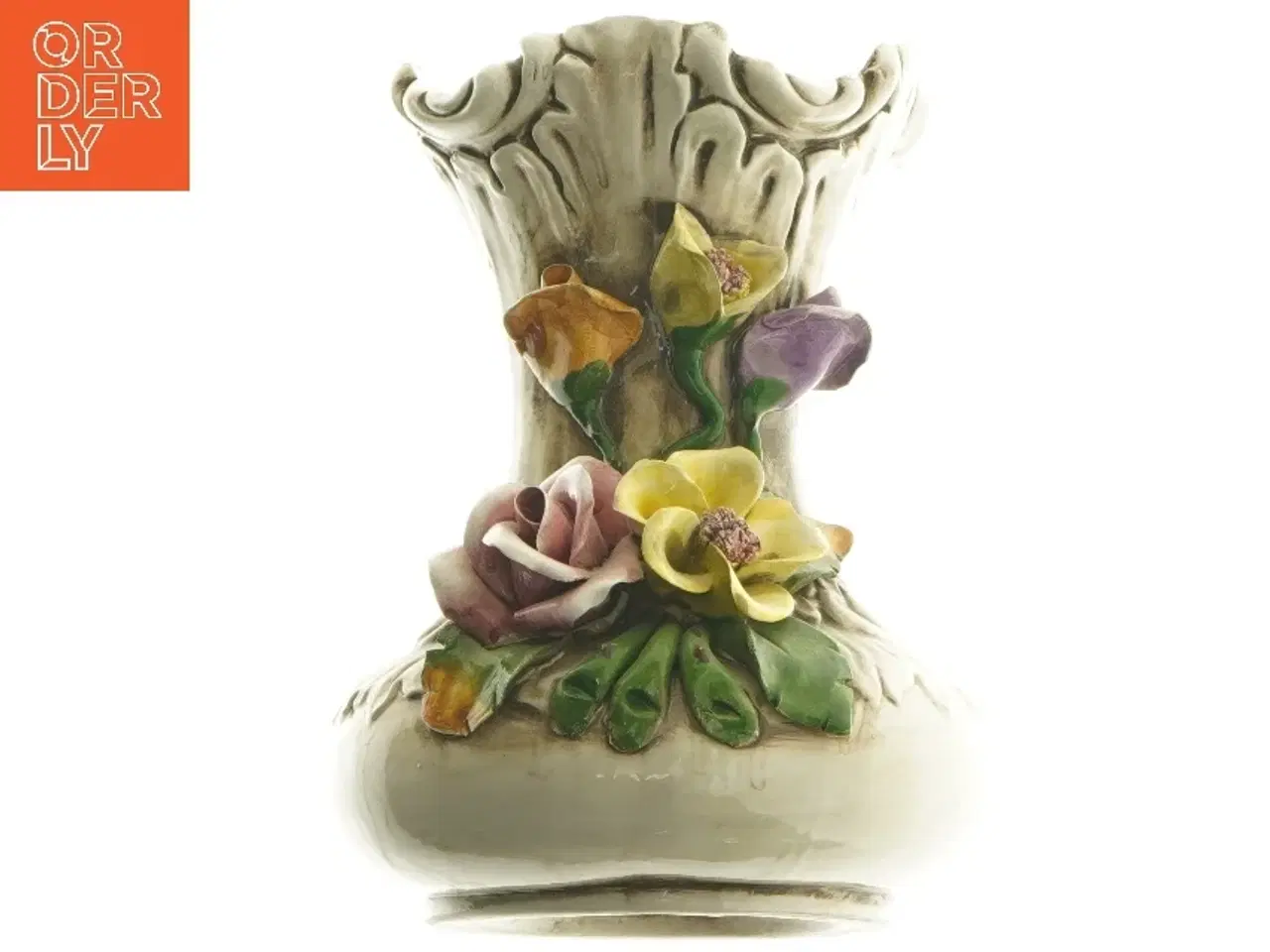 Billede 1 - Dekorativ vase med blomster fra Bassano (str. 20 cm)