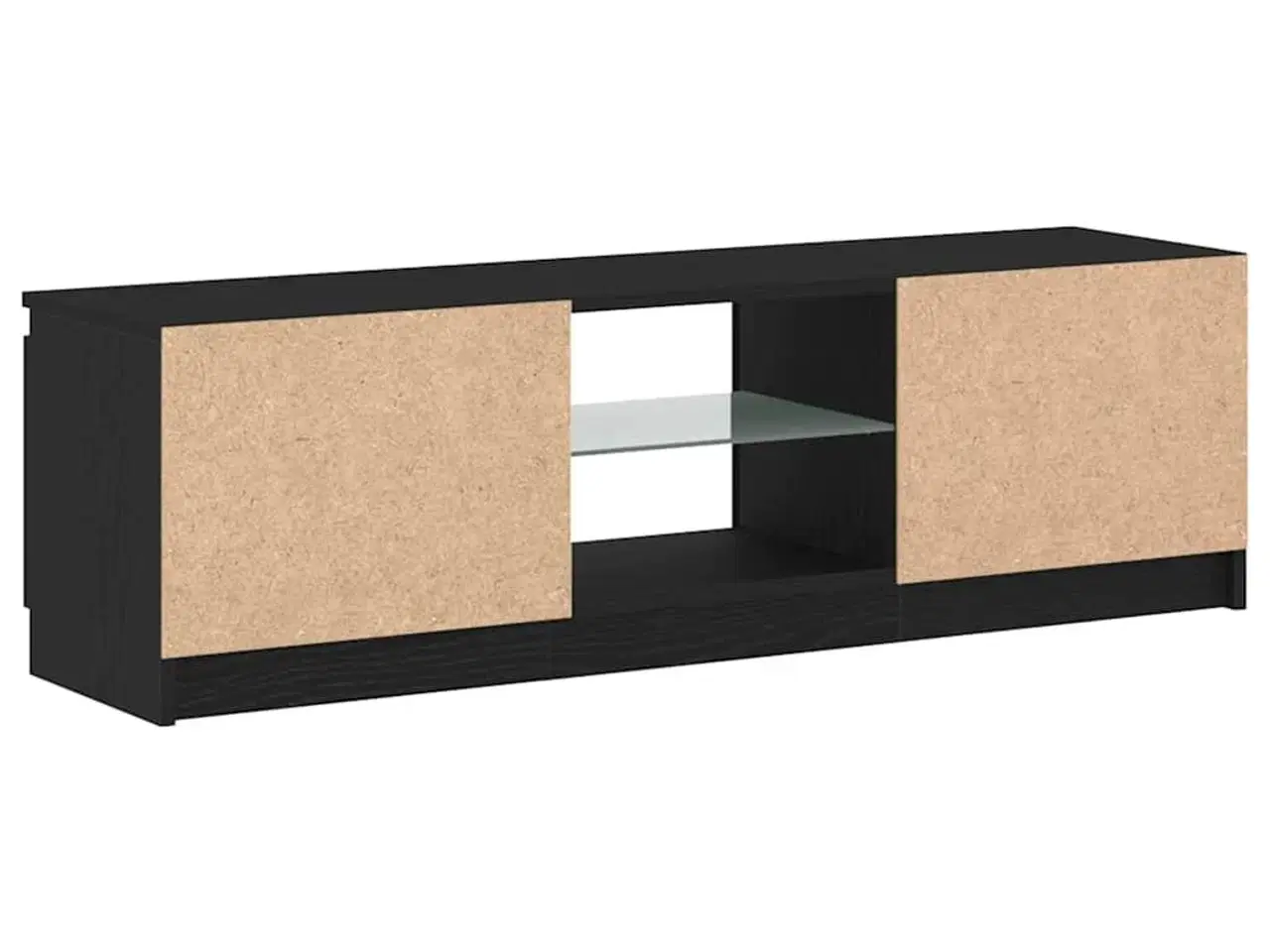 Billede 9 - Tv-bord med LED-lys 120x30x36 cm konstrueret træ sort egetræ