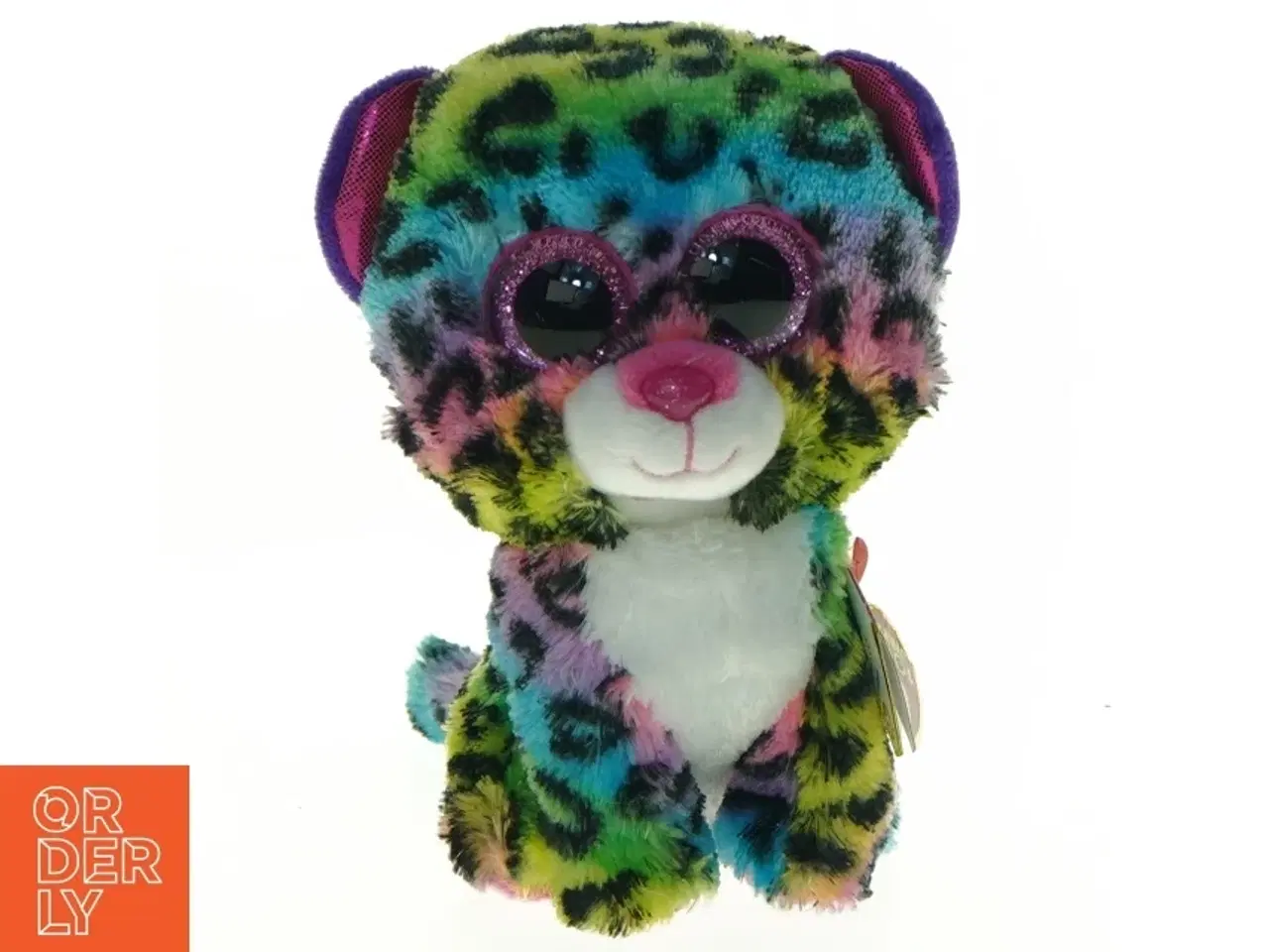 Billede 1 - Ty Beanie Babies farverig leopard bamse (str. 14 x 9 cm)