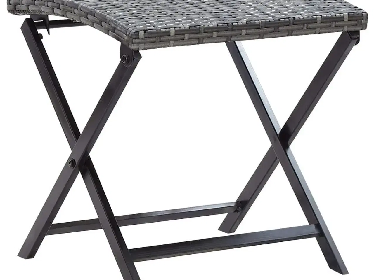 Billede 1 - Foldbar taburet polyrattan grå