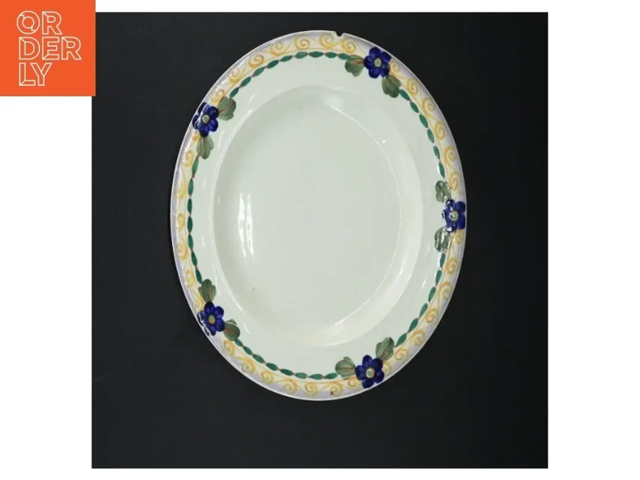 Billede 1 - Dekorativ tallerken med blomsterdesign (str. Ø 23 cm)