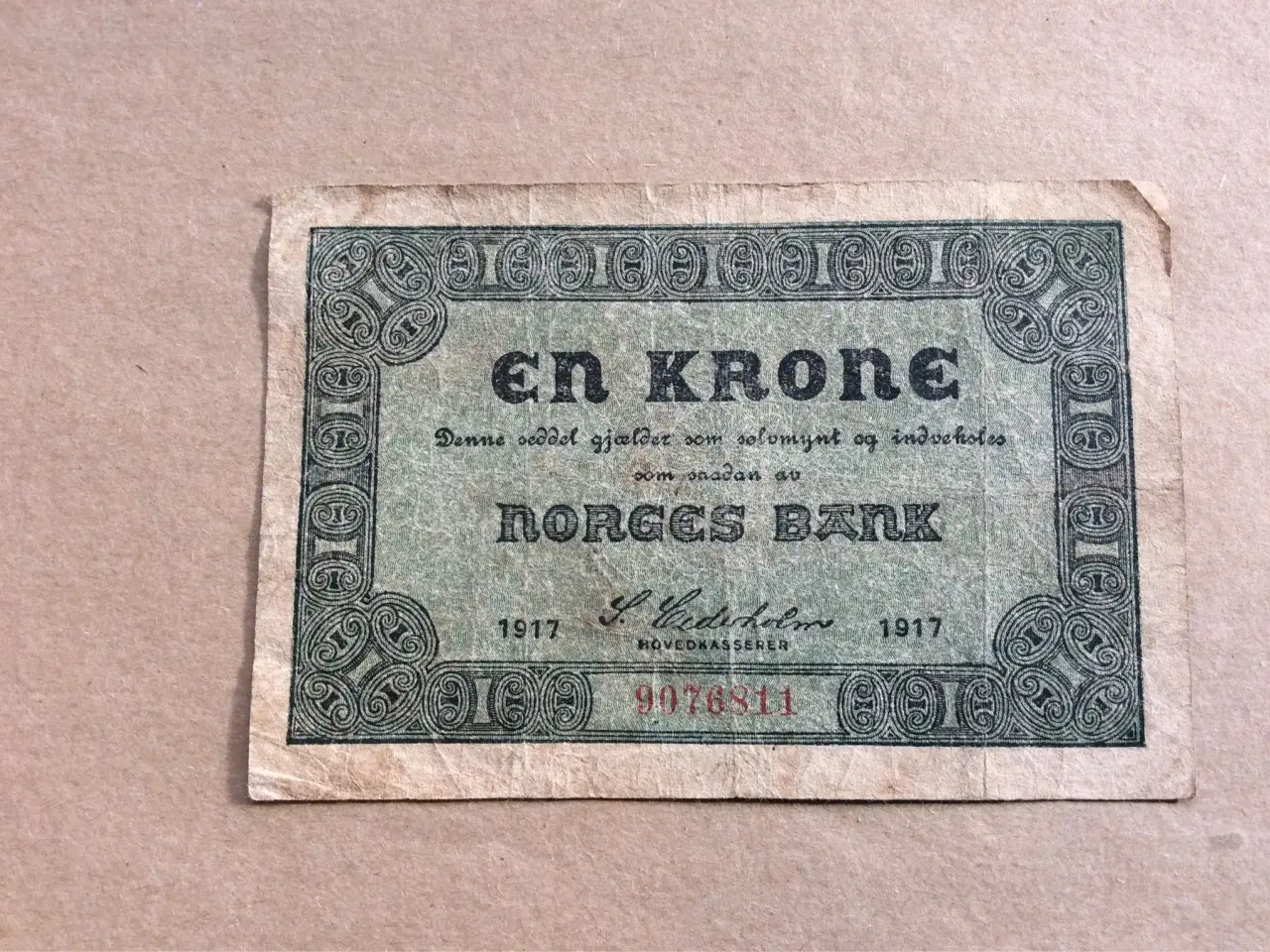Billede 1 - En krone Norges Bank 1917