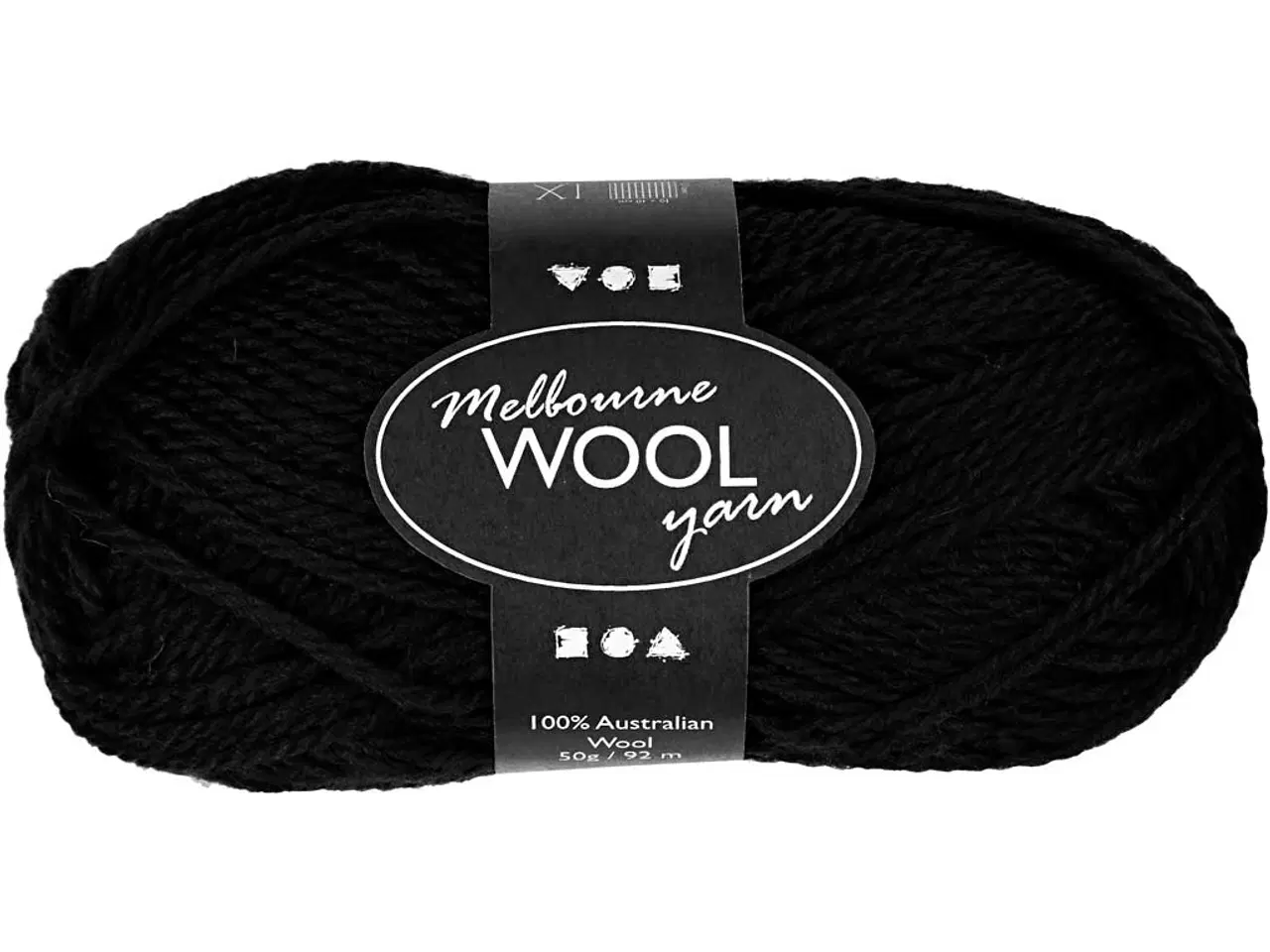 Billede 1 - Melbourne Uldgarn, 100% uld, 50g, sort, 92m