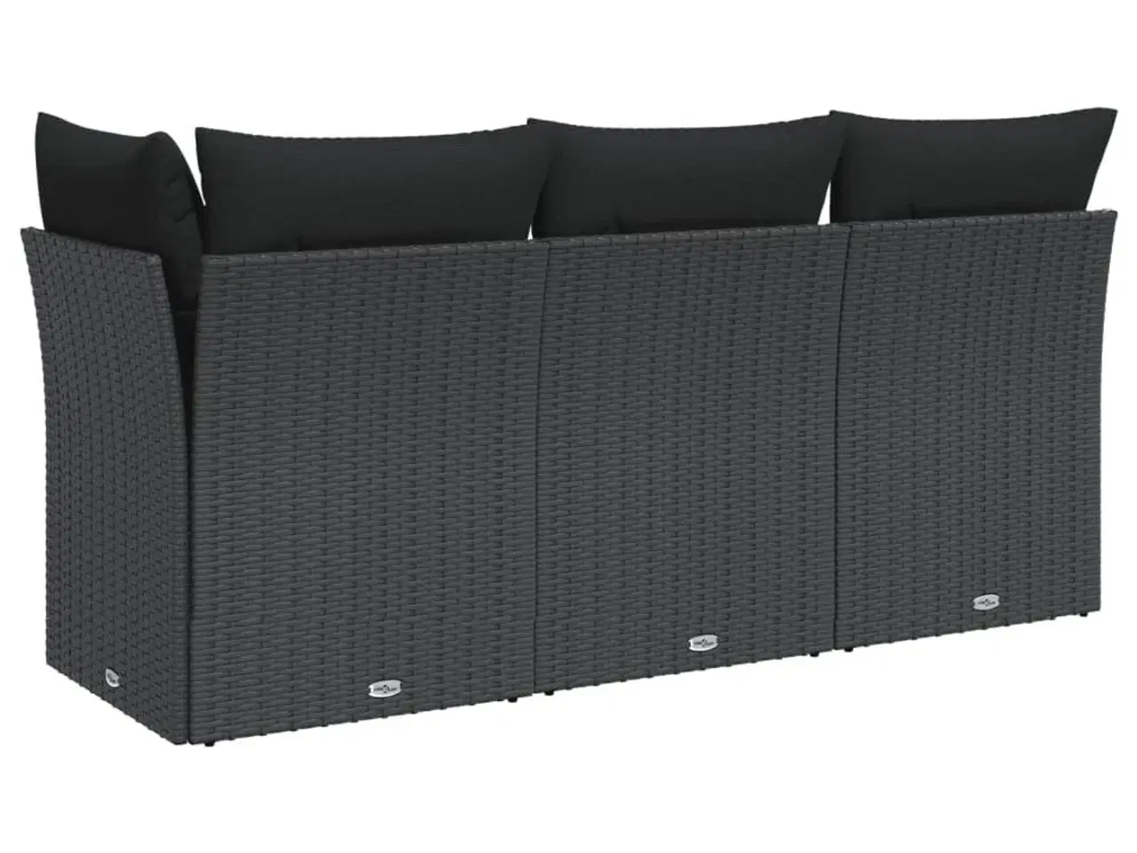 Billede 6 - 3-personers havesofa med hynder polyrattan sort