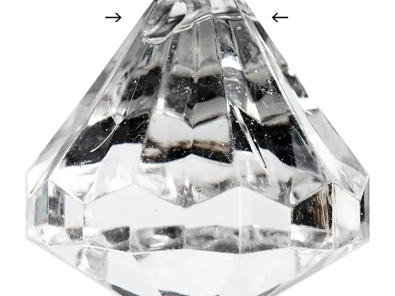 Billede 1 - Prisme, str. 27x30 mm, hulstr. 2,5 mm, blank transparent, 8stk./ 1 pk.