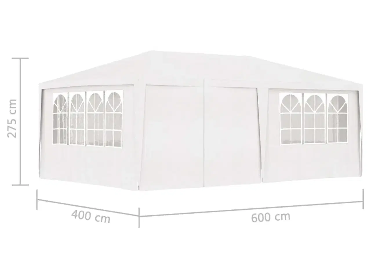 Billede 9 - Festtelt med sidevægge 4x6 m 90 g/m² hvid