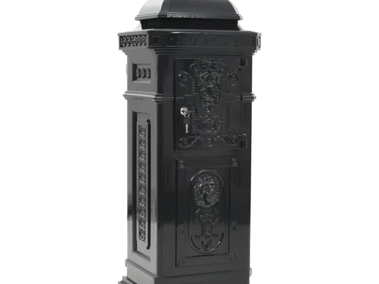 Billede 7 - Søjlepostkasse i aluminium vintagestil rustbestandig sort