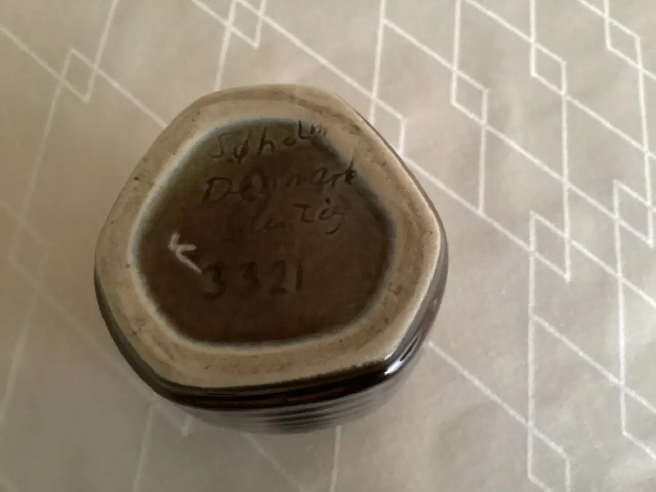 Billede 3 - Søholm vase, blå/brun stentø