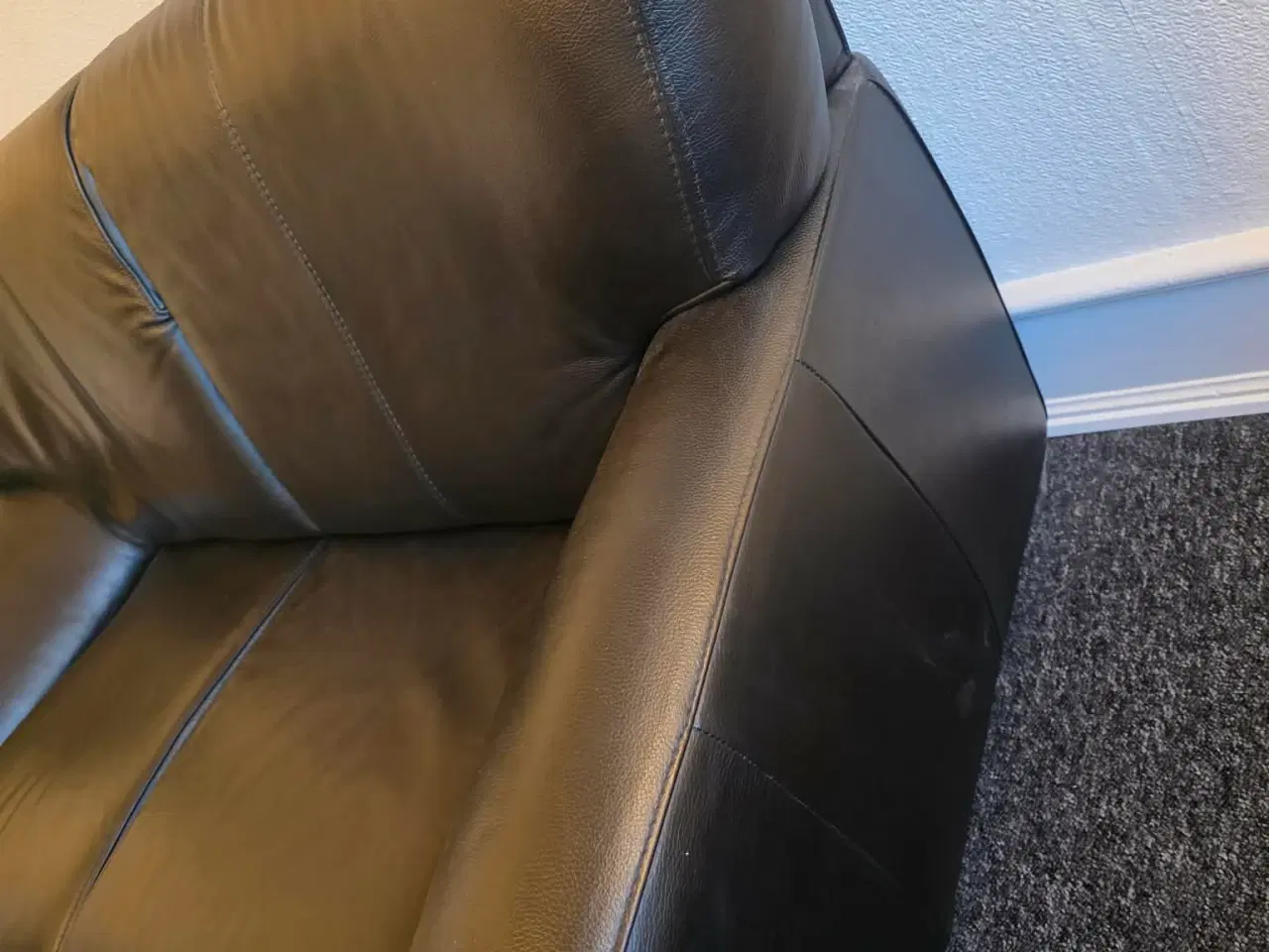 Billede 4 - 3+2 personer læder sofa 