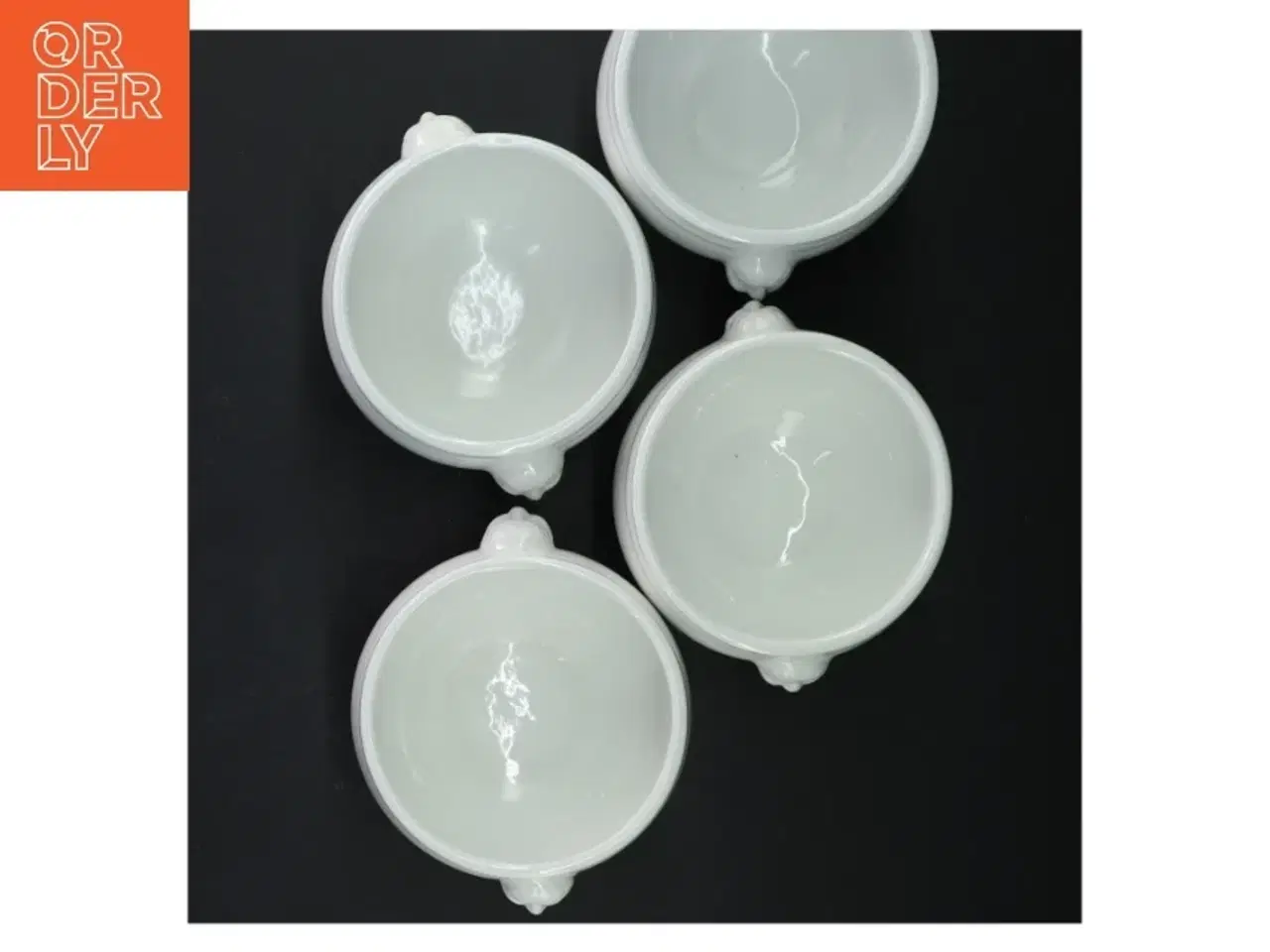 Billede 4 - Sæt med 4 hvide suppeskåle (str. Ø. 11 cm. 4 styk)