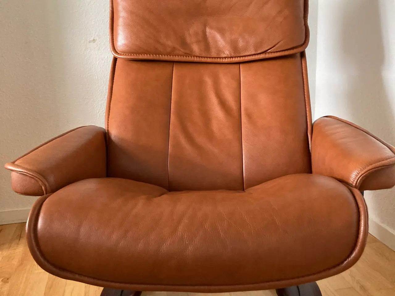 Billede 1 - Fed og lækker cognacfarvet læderbetræk