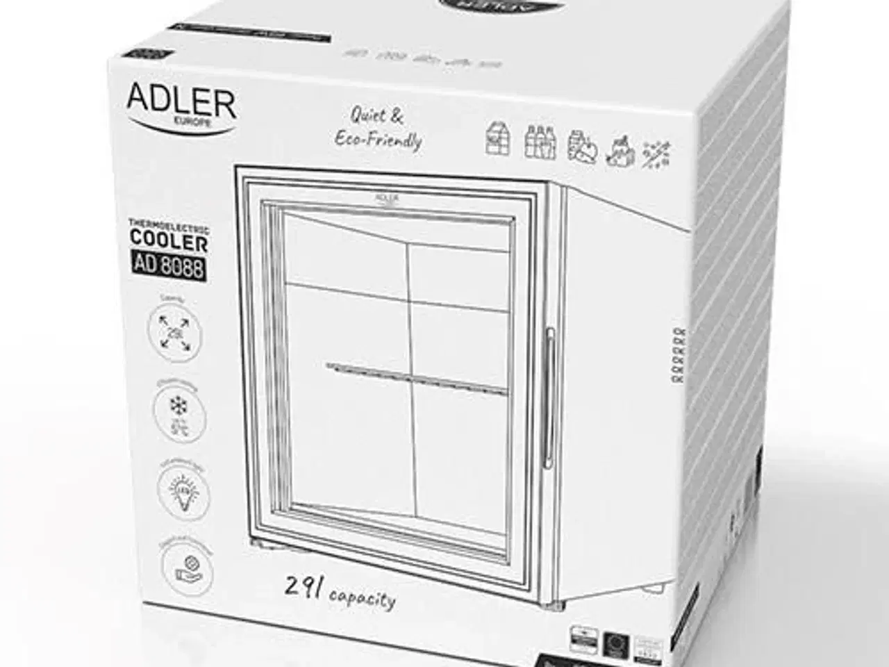 Billede 10 - Adler AD 8088 termoelektrisk minikøleskab 28 l – sort