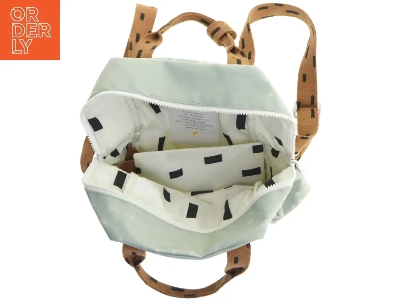 Billede 4 - Grøn rygsæk med brune stropper fra Sticky Lemon (str. 32x25 cm)