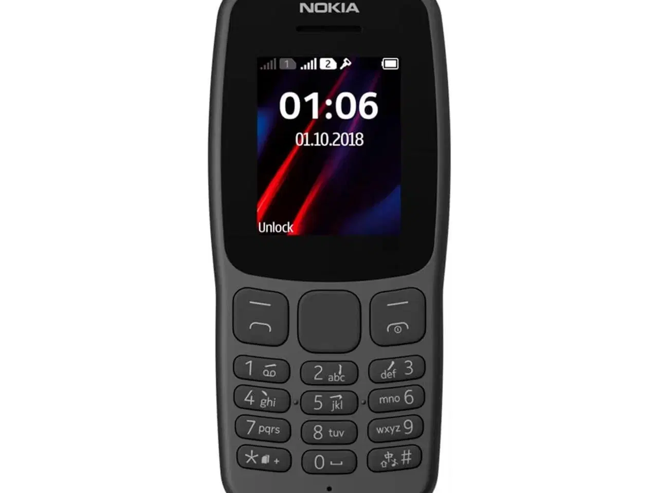 Billede 1 - Nokia 106 mobiltelefon 1,8" - 4 MB - Sort