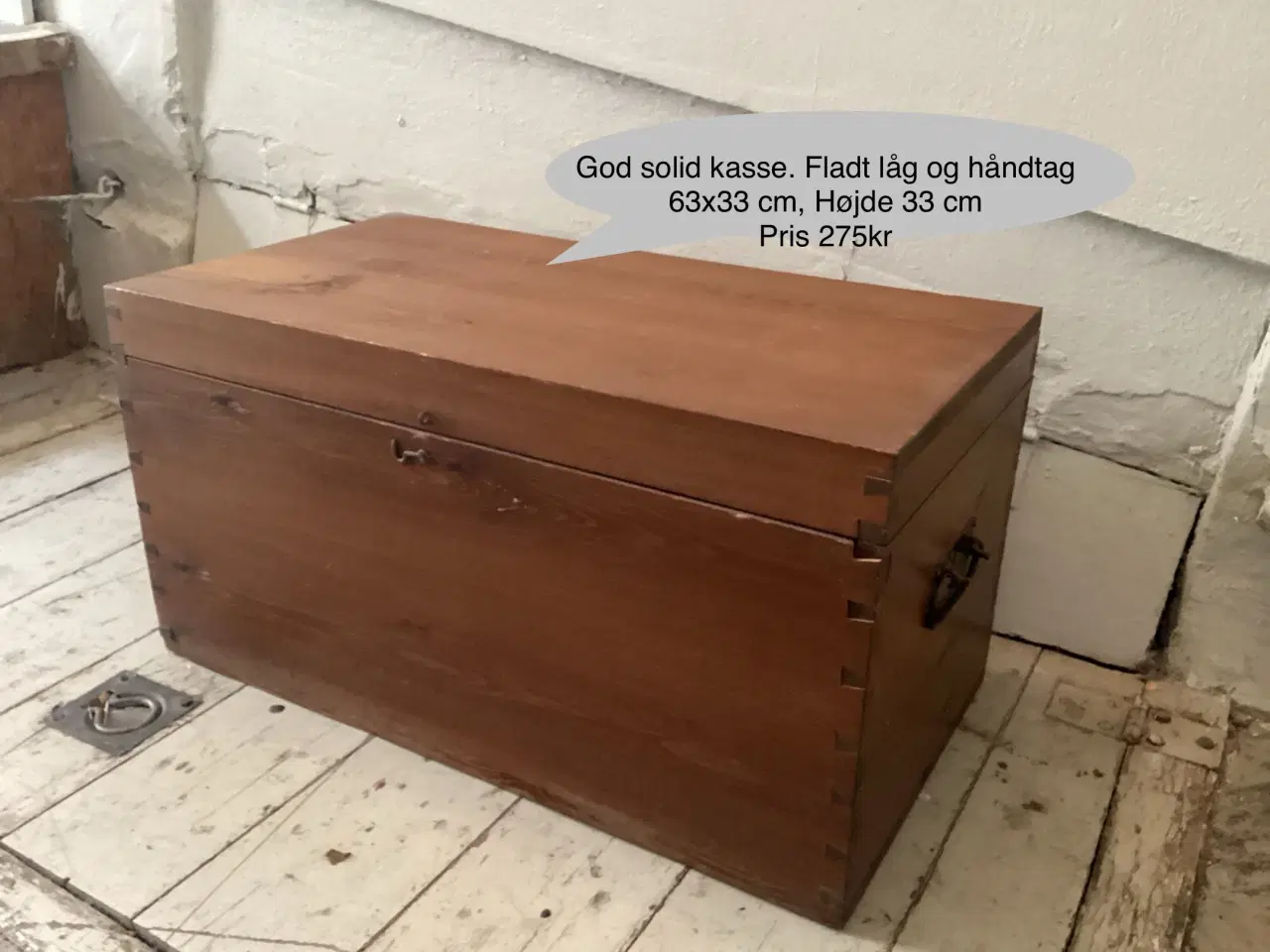 Billede 1 - Retro træ kiste med fladt låg