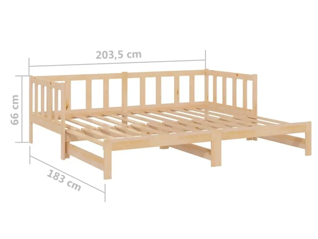 Billede 9 - Daybed med udtræk 90x200 cm massivt fyrretræ