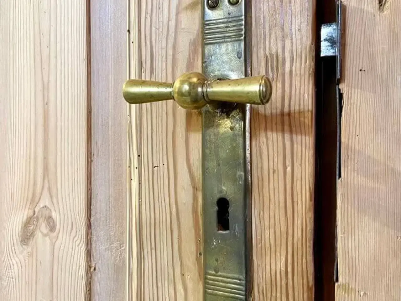 Billede 5 - Bred, lav og afsyret fyldningsdør m. karm