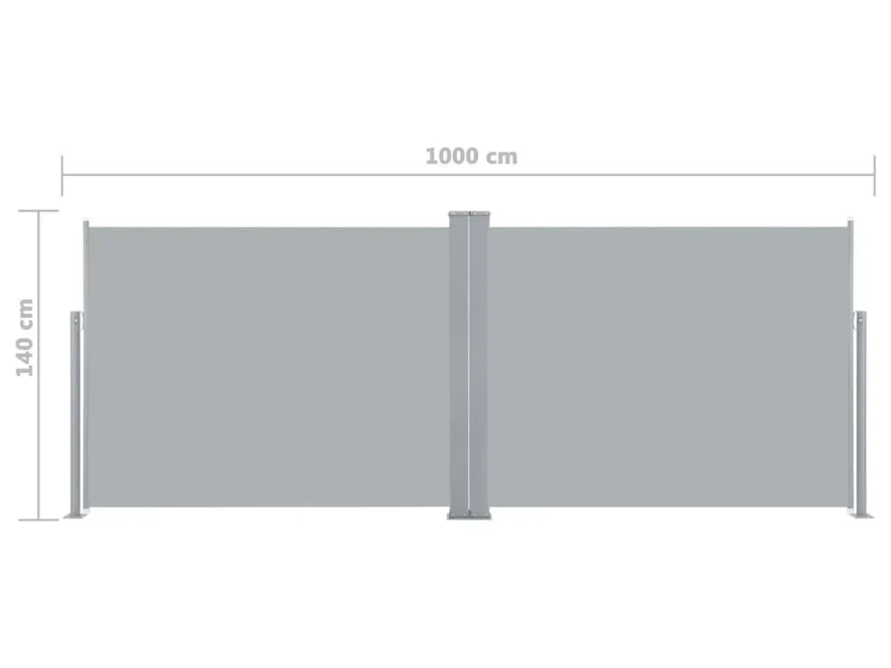 Billede 12 - Sammenrullelig sidemarkise 140 x 1000 cm antracitgrå