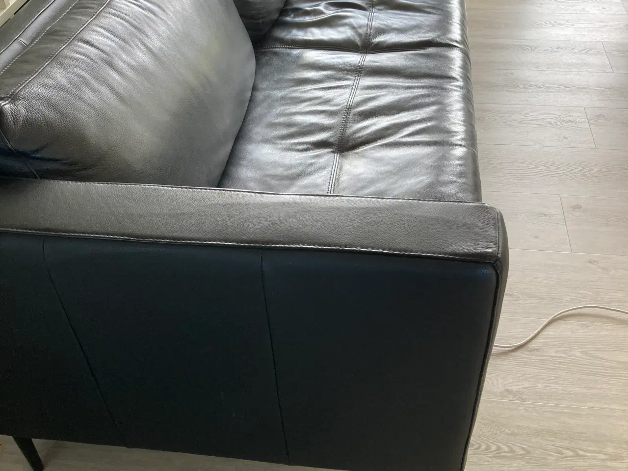 Billede 1 - Sort lædersofa