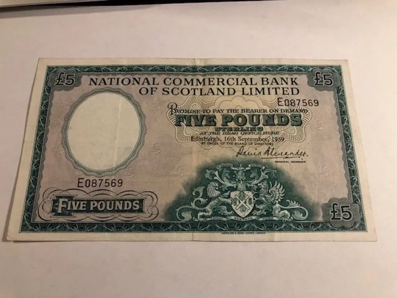 Billede 1 - Five Pounds Scotland 1959
