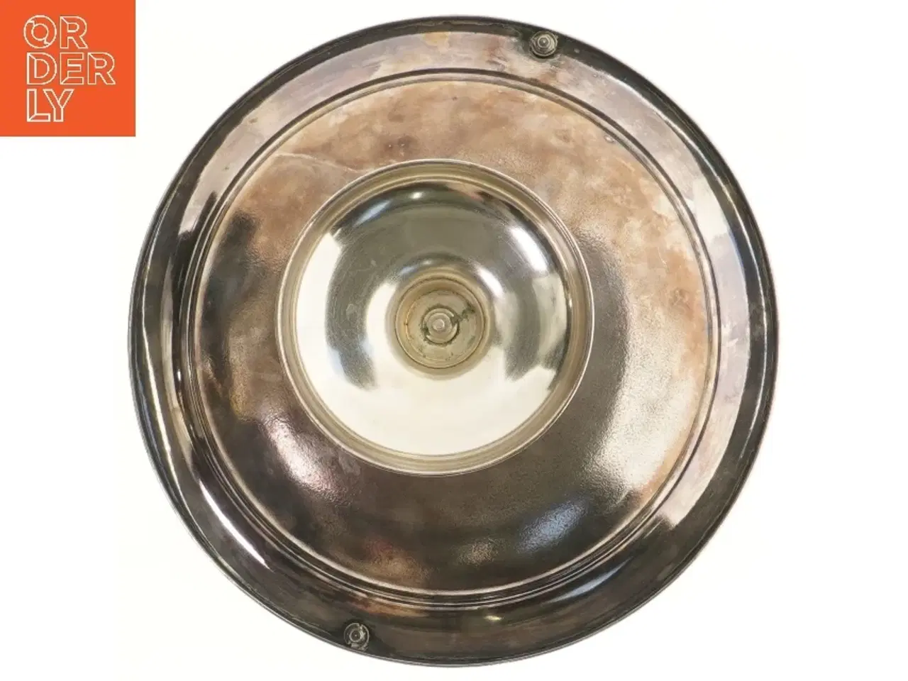 Billede 3 - Serveringsfad på fod med snoet hank. Sølvplet, ca fra 1900-1930  (str. Ø 26x10 cm)