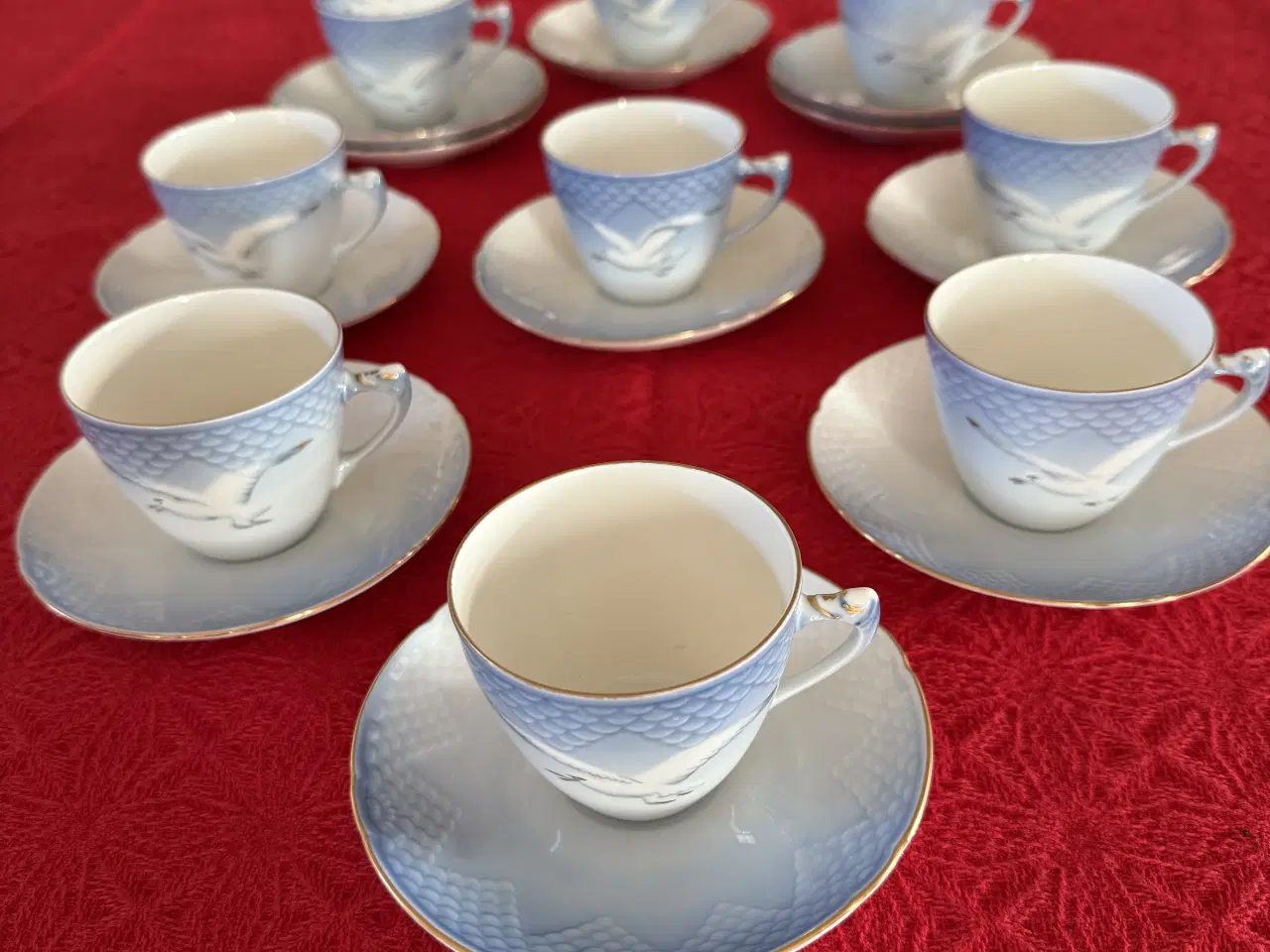 Billede 1 - Mågestel Mokka/Espresso kopper med guldkant, B&G