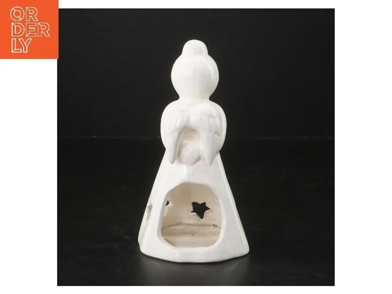 Billede 2 - Keramisk engel lysestage (str. 17 cm)