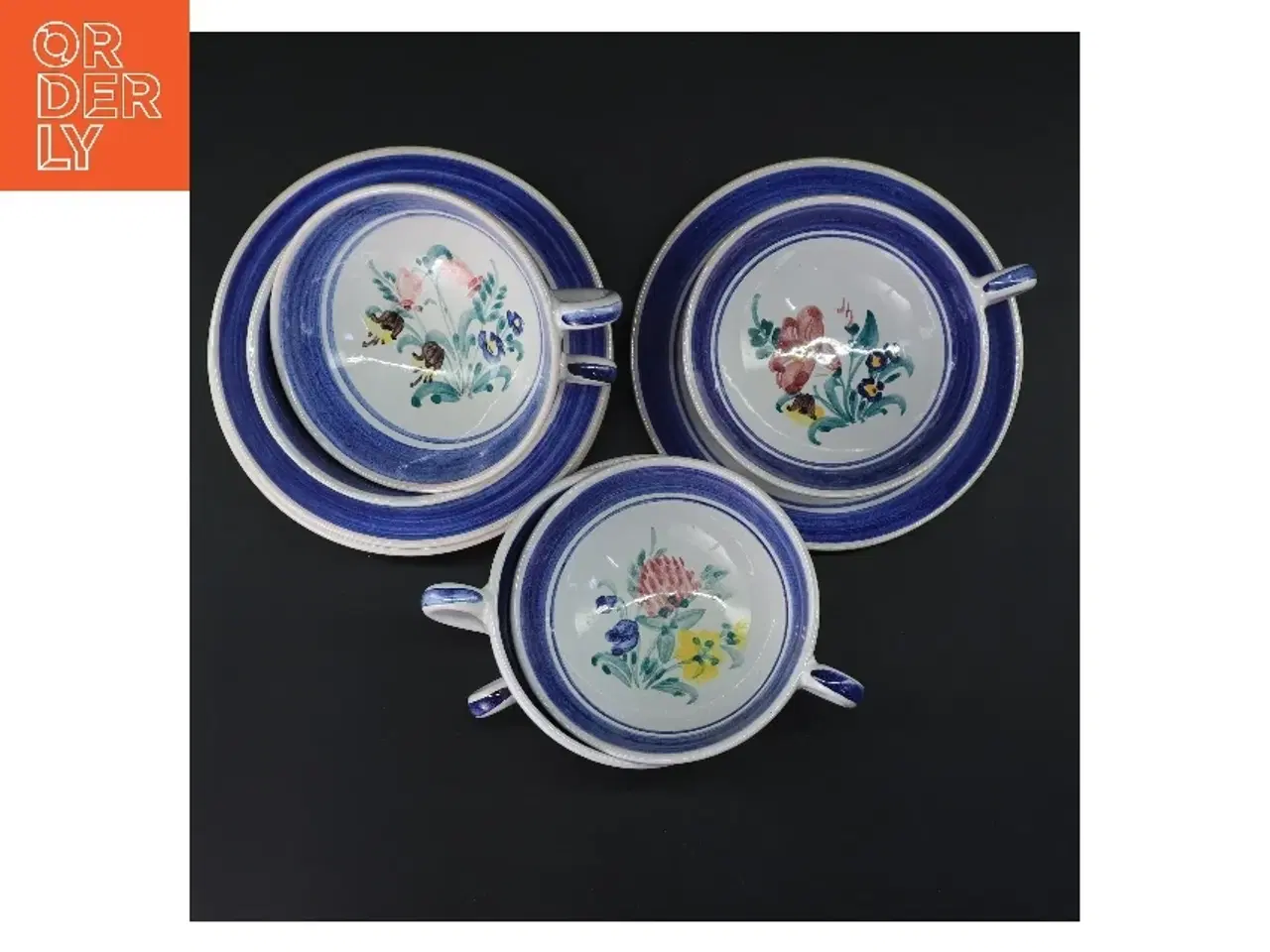 Billede 3 - Porcelænssæt med tallerkener og skåle (str. 6 stk Ø 12 & 16 cm)