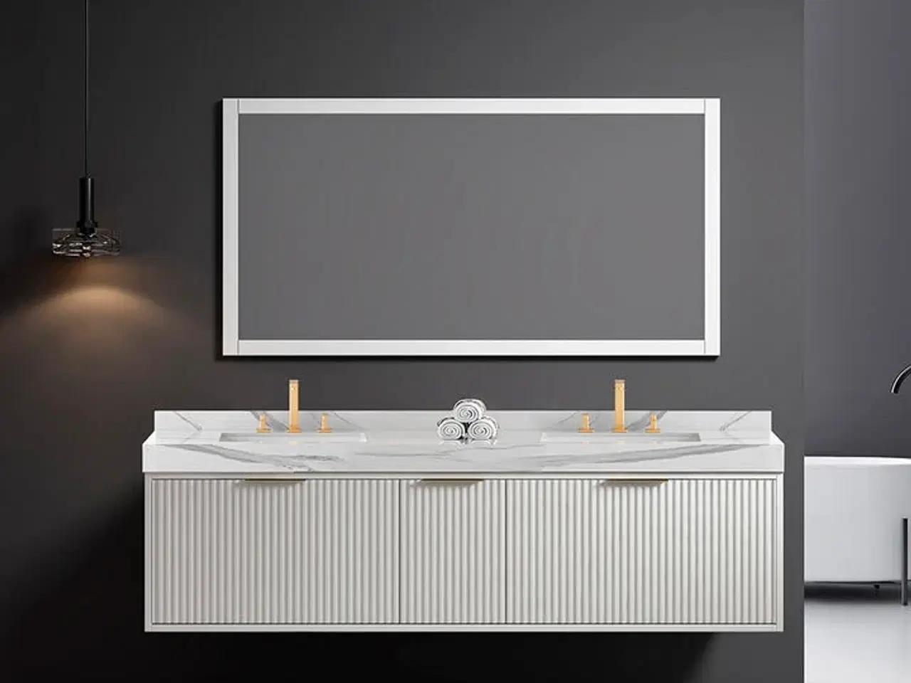 Billede 4 - Baderumsmøbel, Auburn, White, 150