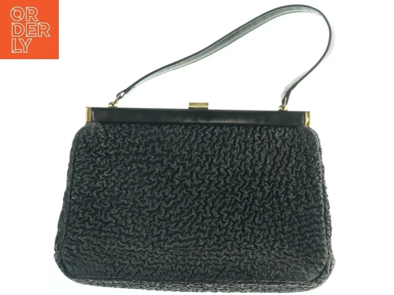 Billede 3 - Sort aftenclutch med strukturmønster (str. 34x24 cm)