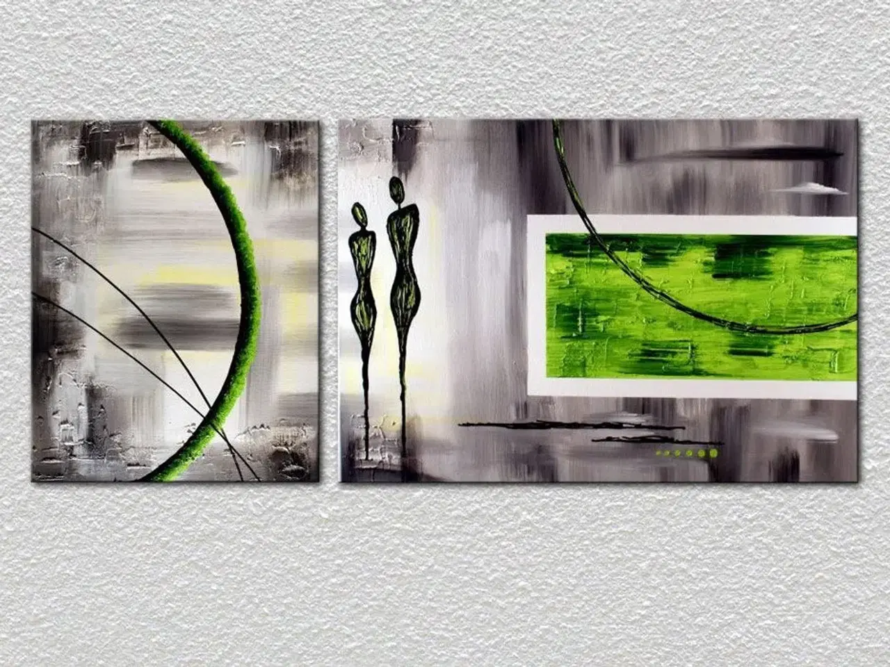 Billede 7 - Moderne, h�åndmalet, 2-delt akrylmaleri