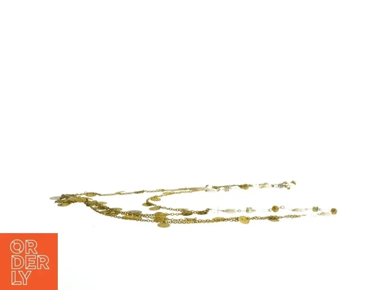 Billede 2 - Perlekæde med guld detaljer (str. 83 cm)