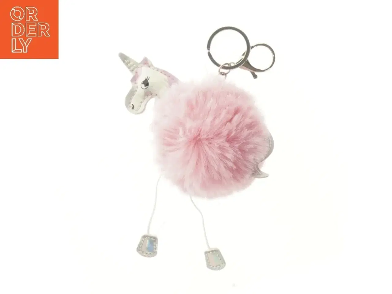 Billede 1 - Unicorn nøglering med pelspompon (str. Ø 7 cm)
