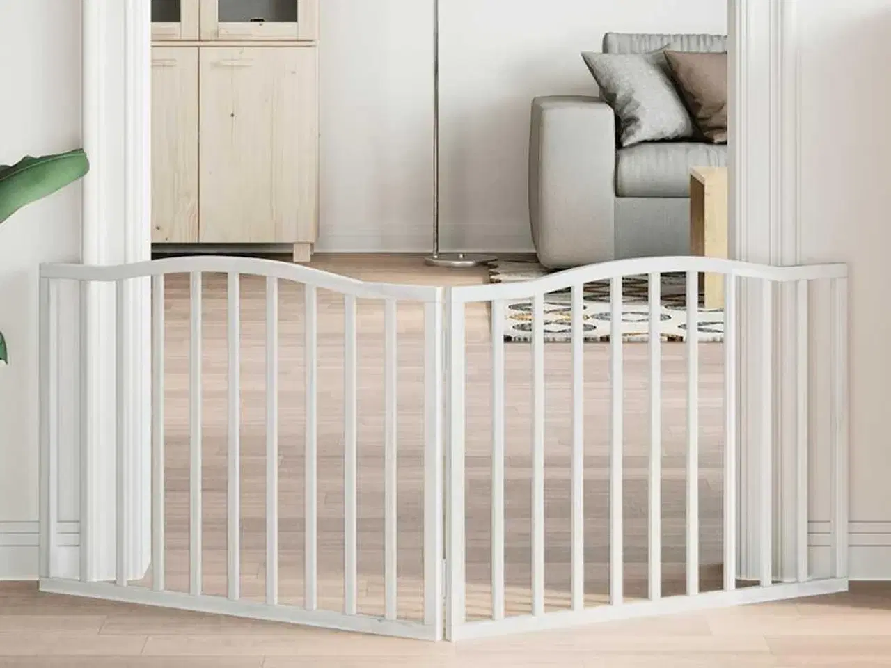 Billede 1 - Hundelåge 2 paneler 160 cm foldbar poppeltræ hvid