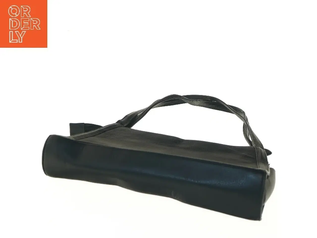 Billede 4 - Sort læderhåndtaske (str. 20x6x31 cm)