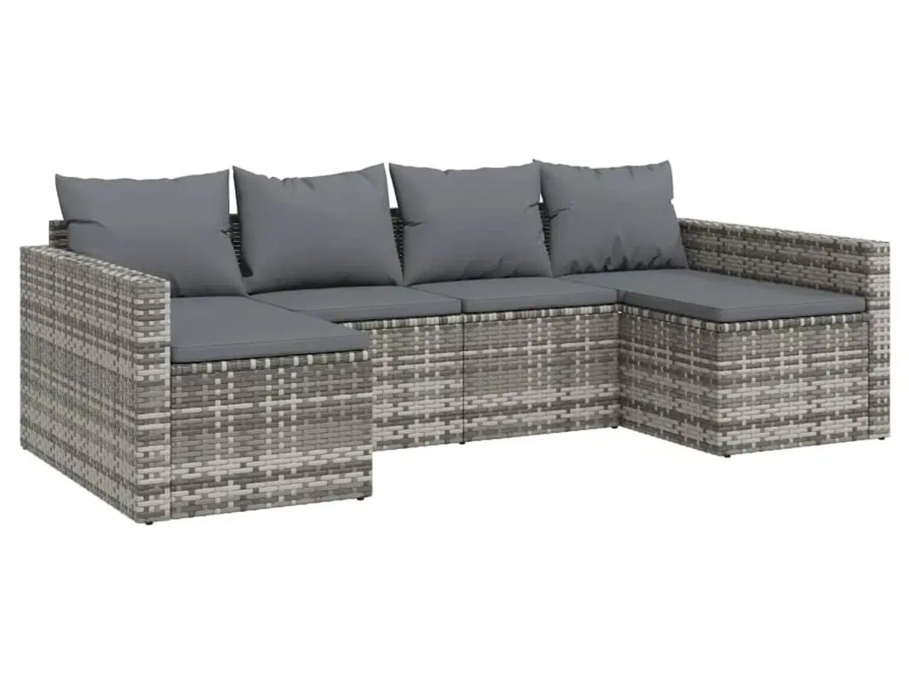 Billede 3 - Loungesæt til haven 2 dele med hynder polyrattan grå