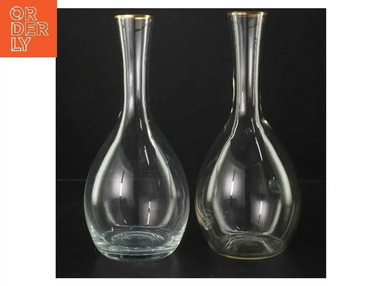Billede 1 - Glaskarafler med guld kant (str. 24,5 cm)