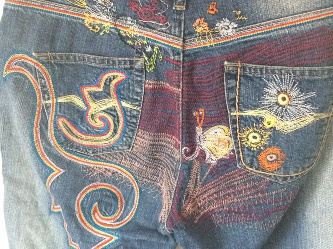 Billede 4 - 3/4 jeans med sygmønster